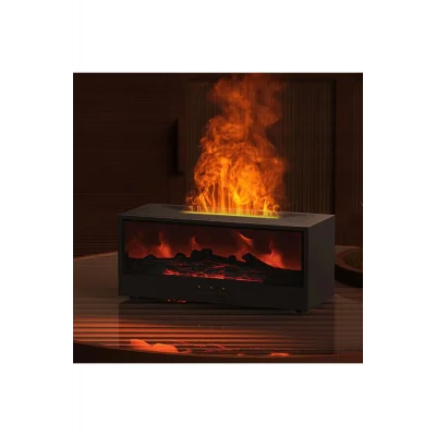 BUĞZ Siyah şömine görünümlü oda hava nemlendirici aromaterapi difüzör 220-240V 50Hz 2 yıl garantili