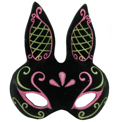 BUĞZ Siyah Süet Kaplama Tavşan Maskesi