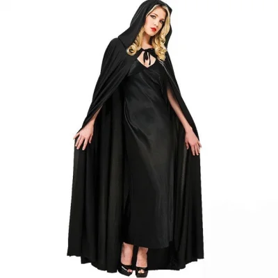  Sİyah Yakalı Pelerin - Vampir Pelerin - Dracula Pelerin 90 cm
