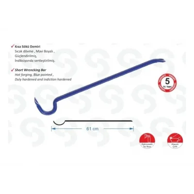 BUĞZ Sk 6000 Kısa Sökü Demiri - 1200 Gr, 61cm
