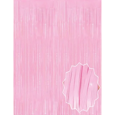 BUĞZ Soft Pembe Püsküllü Kapı Perdesi