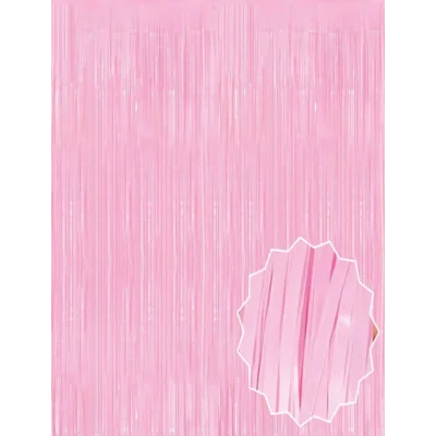 BUĞZ Soft Pembe Püsküllü Kapı Perdesi - Parti, Baby Shower, Cinsiyet Partisi 1x2 M