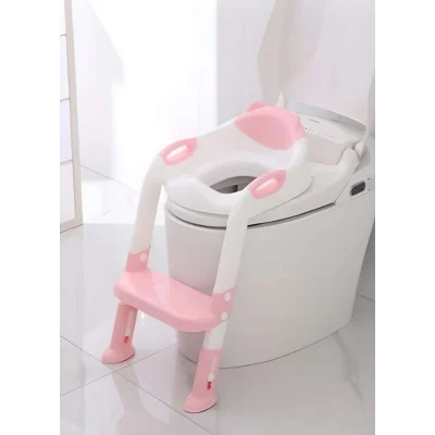 BUĞZ Softy Merdivenli Tuvalet Adaptörü - Çocuğunuz İçin Güvenli ve Konforlu Tuvalet Eğitimi Pembe