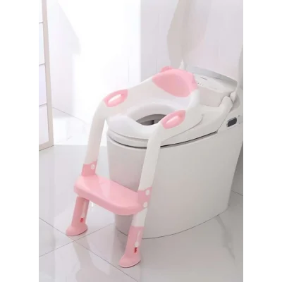 BUĞZ Softy Merdivenli Tuvalet Adaptörü - Çocuğunuz İçin Güvenli ve Konforlu Tuvalet Eğitimi Pembe