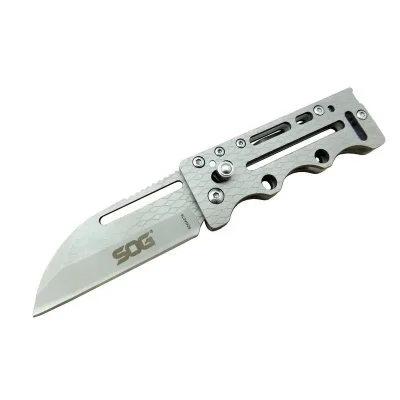 BUĞZ Sog Ac78 Gri Yaprak Kamp Çakı 14,5 Cm - Metal Sap, Kılıflı