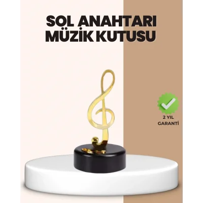 BUĞZ Sol Anahtarı Temalı Döner Müzik Kutusu Melodili Dekoratif Ürün