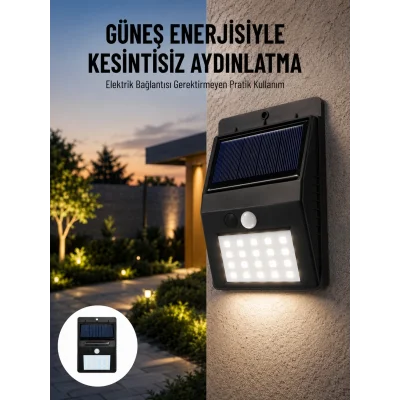 BUĞZ Solar Dekoratif Lambası Sensörlü Led Işık Bahçe Aydınlatma Yeni Nesil
