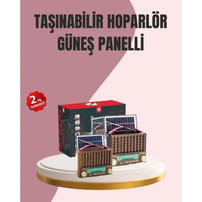BUĞZ Solar Panel Şarjlı Taşınabilir Radyo Bluetooth Hoparlör Müzik Kutusu