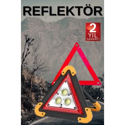 BUĞZ Solar Şarjlı Çok Fonksiyonlu Reflektör Işıklı Ikaz Lambası Acil Durum Reflektörü Acil Durum Uyarı Lambası