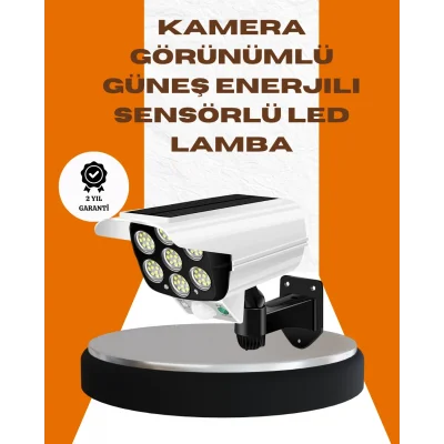 BUĞZ Solar Şarjlı Kamera Tasarımlı LED Duvar Lambası Hareket Sensörlü Dış Mekan Aydınlatma