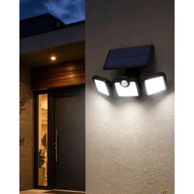 BUĞZ Solar Sensörlü LED Projektör Hareket Algılayıcılı Güneş Enerjili Bahçe Lambası Dış Mekan Aydınlatma
