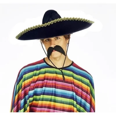  Sombrero Meksika Şapkası Altın Şeritli Yetişkin Boy