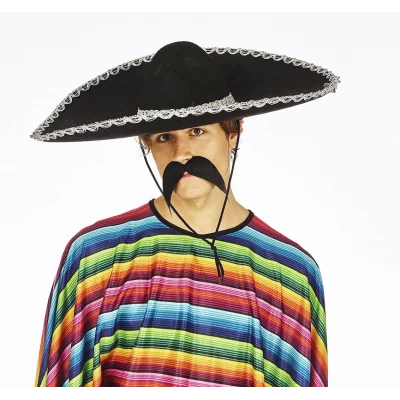 BUĞZ Sombrero Meksika Şapkası Mariachi Gümüş Şeritli Yetişkin Boy