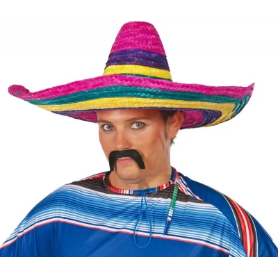 BUĞZ Sombrero Meksika Şapkası Renkli Örme Hasır Yetişkin Boy - Lisinya