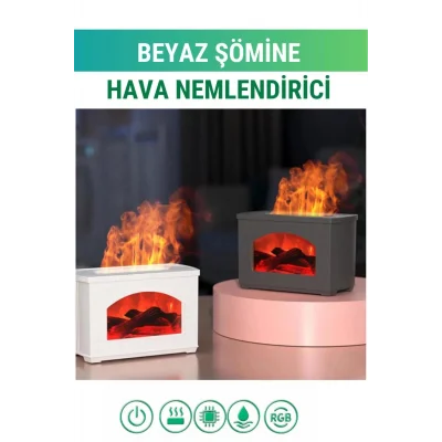 BUĞZ Şömine Tasarımlı Işıklı Hava Nemlendirici - 270 ml Kapasiteli Aromaterapi Difüzörü
