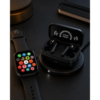 BUĞZ Spor ve Günlük Kullanıma Uygun Akıllı Saat ve Bluetooth Kulaklık Seti Yüksek Performans