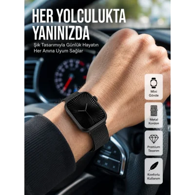 BUĞZ SQ-16 Mini Series 10 Akıllı Saat – 3 Kordon + Hediye Bileklik
