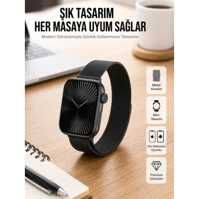 BUĞZ SQ-16 Mini Series 10 Akıllı Saat | Şık ve Hafif Tasarım, 3 Kordon Seçeneği
