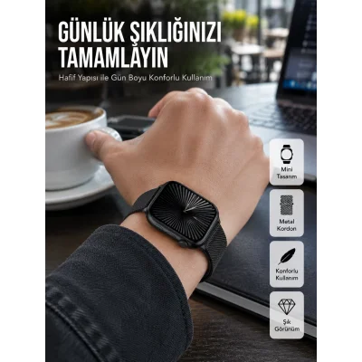 BUĞZ SQ-16 Mini Series 10 – Dokunmatik Akıllı Saat | Kalp Ritmi, SpO2, Uyku Takibi