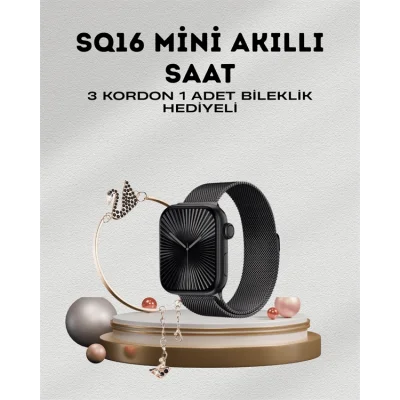 BUĞZ SQ-16 Mini Series 10 – Dokunmatik Akıllı Saat | Kalp Ritmi, SpO2, Uyku Takibi - Lisinya