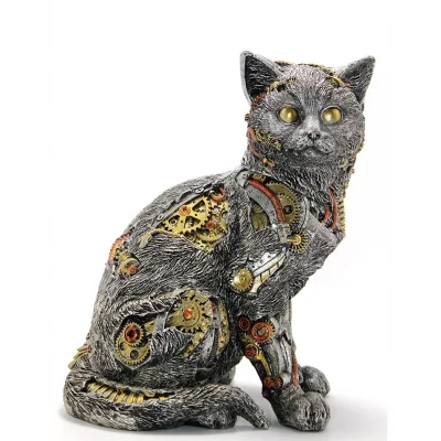BUĞZ Steampunk Polyester Kedi Figürü Alk2455
