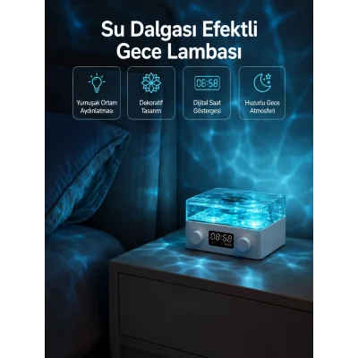 BUĞZ Stereo Sesli Gece Lambalı Bluetooth Hoparlör – Şık Vintage Tasarım