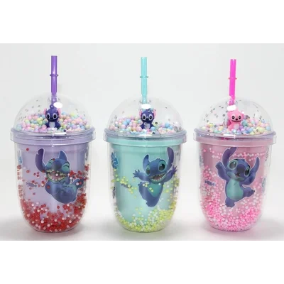 BUĞZ Stitch Figürlü Pipetli Kapaklı Kupa Bardak Alk5110