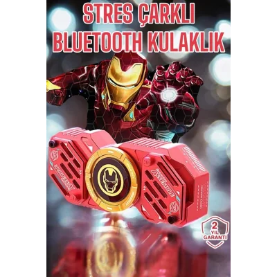 BUĞZ Stres Çarklı Bluetooth Kulaklık Kablosuz Kırmızı Yüksek Ses Kaliteli - BUĞZ