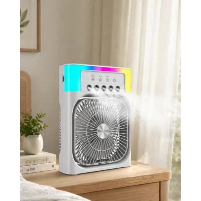 BUĞZ Su Buharlı Mini Klima Fan RGB Işıklı Taşınabilir Serinletici