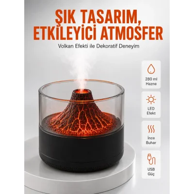 BUĞZ Su Hazneli LED Işıklı Aromaterapi Difüzörü