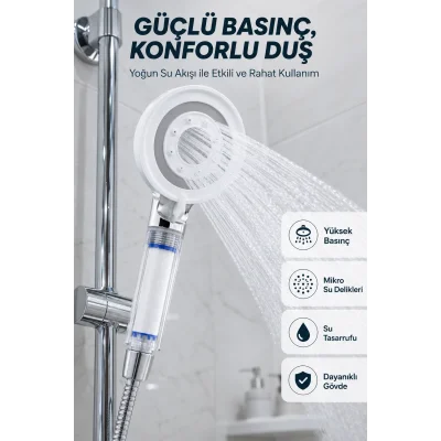 BUĞZ Su Tasarruflu Filtreli Duş Başlığı Yüksek Basınçlı Modern Duş Başlığı