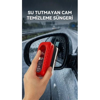BUĞZ Su Tutmayan Araç Cam Temizlik Süngeri Pratik Kullanım