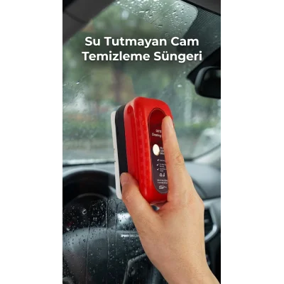 BUĞZ Su Tutmayan Araç Camı Temizleme Süngeri - İz Bırakmaz Temizlik