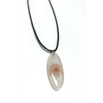  Sultanotu Çiçeği Oval Epoksi Kolye