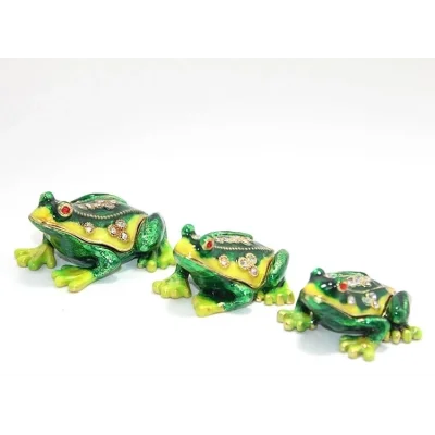 BUĞZ Swaroski Taşlı 3lü Kurbağa Seti Alk1959