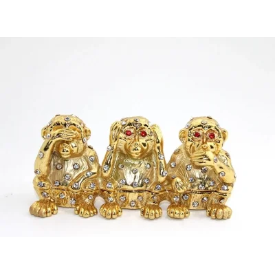 BUĞZ Swaroski Taşlı 3lü Maymun Seti Alk1961