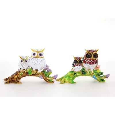  Swarovski Dal Üstünde 2li Baykuş