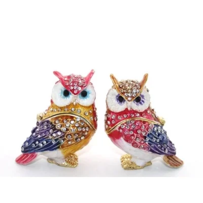  Swarovski Taşlı 2li Baykuş Seti