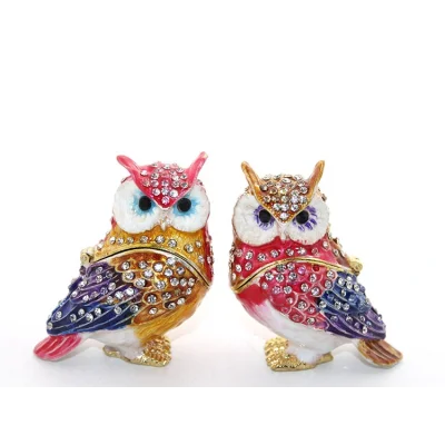 BUĞZ Swarovski Taşlı 2li Baykuş Seti