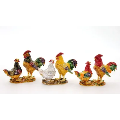 BUĞZ Swarovski Taşlı 2li Tavuk Model 1