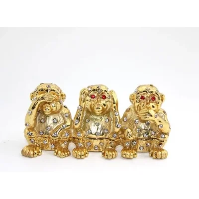  Swarovski Taşlı 3lü Maymun Seti