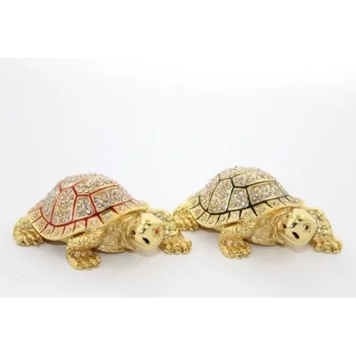  Swarovski Taşlı Kaplumbağa Figürü Model 1