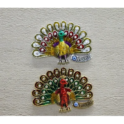 BUĞZ Swarovski Taşlı Tavuskuşu Magnet