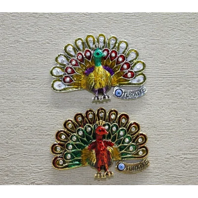 BUĞZ Swarovski Taşlı Tavuskuşu Magnet