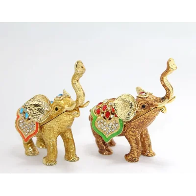 BUĞZ Swarovski Taşlı Tekli Fil Figürü Model 2