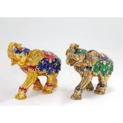 BUĞZ Swarovski Taşlı Tekli Fil Figürü Model 3