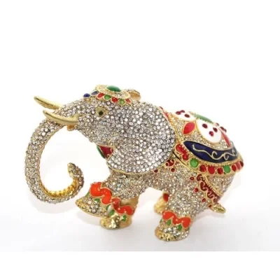  Swarovski Taşlı Tekli Fil Figürü Model 6