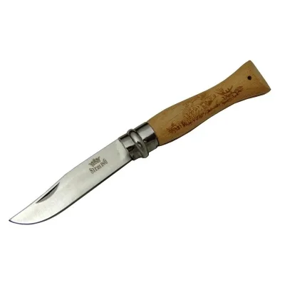 BUĞZ T0195 Bahçe Çakı 16 Cm - Ahşap Sap, Bilezikli, Kılıflı