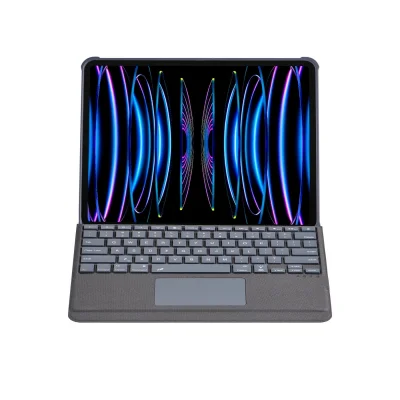 BUĞZ T5509d İpad Pro 12.9 (2022) Kılıf Palermo Ledli Klavyeli Standlı Tablet Kılıfı - Siyah