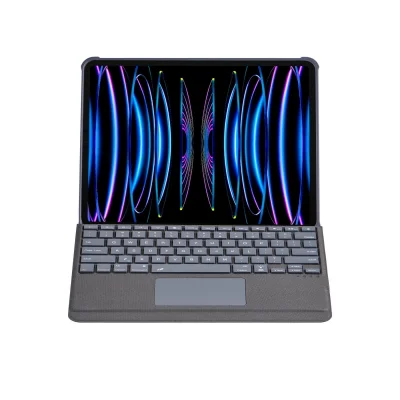 BUĞZ T5509d İpad Pro 12.9 (2022) Kılıf Palermo Ledli Klavyeli Standlı Tablet Kılıfı - Siyah